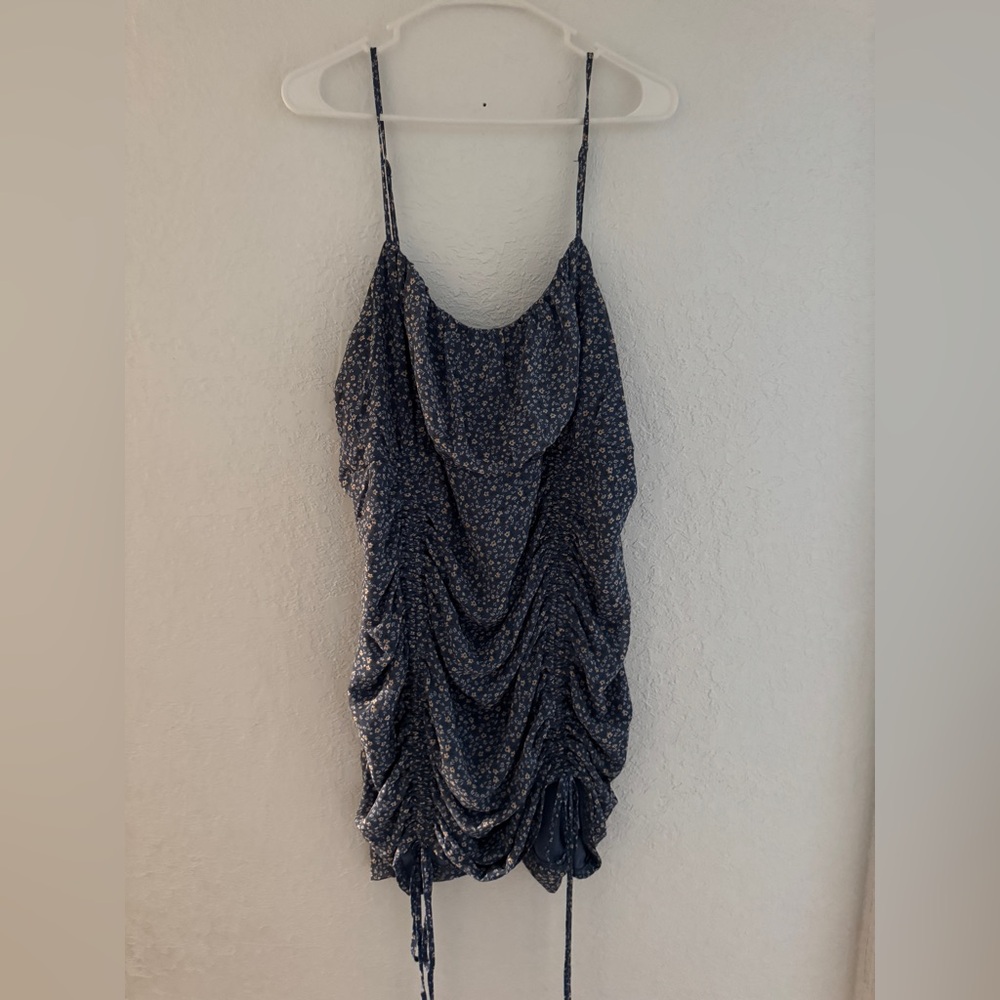 Fashion Nova Blue  Floral Ruched Dress size 3X
